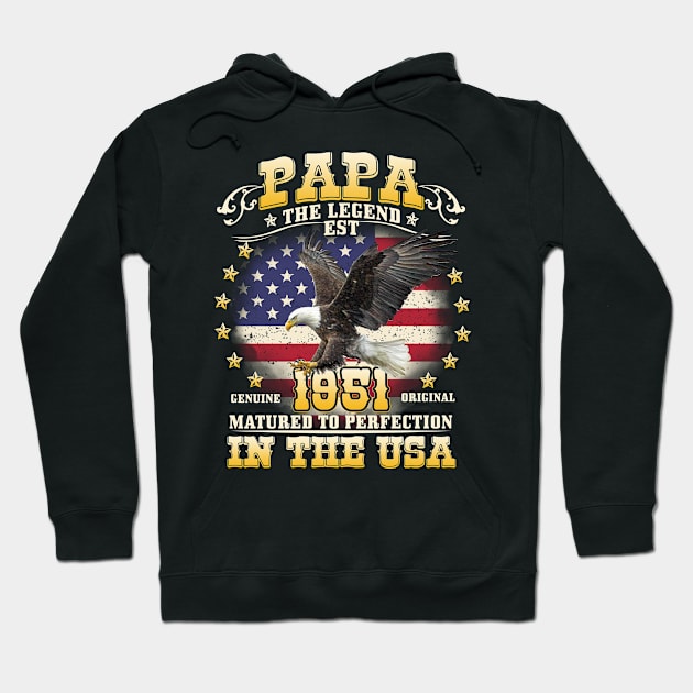 Papa the Legend Born 1951 Hoodie by shoppyvista